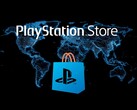 Logo du PlayStation Store affiché sur une carte du monde