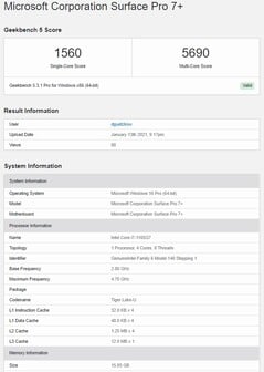 Geekbench 5.3. (Source de l'image : Geekbench)