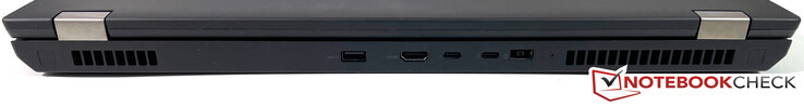 Arrière : USB-A 3.2 Gen1, HDMI 2.0, 2x Thunderbolt 3 (USB-C 3.2 Gen2), alimentation (Slim Tip)
