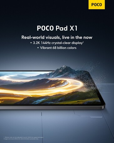 Teaser des spécifications du POCO Pad X1 (Image Source : POCO)