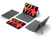 Les nouvelles tablettes Iconia prennent en charge les accessoires amovibles tels que le clavier et le stylet. Sur la photo : une image promotionnelle présentant les tablettes OLED.