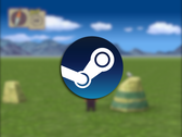 Une capture d'écran du jeu avec le logo Steam superposé.