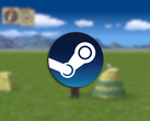Une capture d'écran du jeu avec le logo Steam superposé.