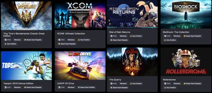 Tout ce qui est inclus dans The 2K Collection (Image source : Green Man Gaming)