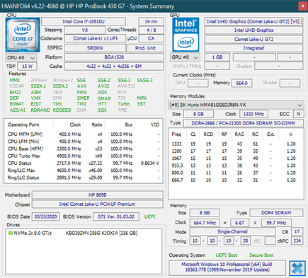 HP ProBook 430 G7 - HWiNFO.