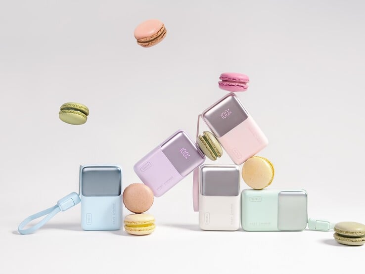 La banque d'énergie INIU Pocket Rocket P50 est disponible en six couleurs : noir, bleu clair, vert clair, blanc clair, violet clair et rose clair (Source : INIU)
