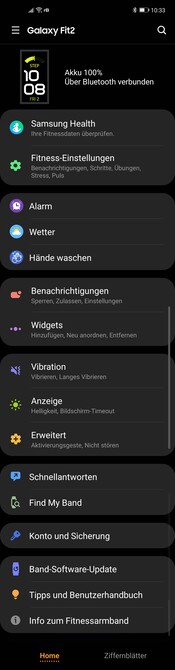 Configuration (Galaxy Wearable App )