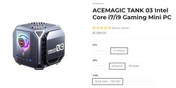 Acemagic Tank03 - configurations (source : Acemagic)