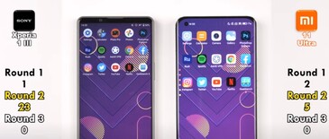 Xperia 1 III vs. Mi 11 Ultra : applications et jeux. (Image source : TechNick)