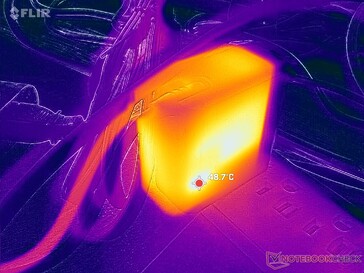 L'adaptateur CA atteint plus de 49°C lorsque les charges sont élevées