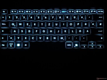 Éclairage bleu du clavier