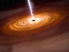 Un trou noir supermassif au centre d&#039;une galaxie. Illustration : représentation conceptuelle d&#039;un trou noir. (Source de l&#039;image : NASA, ESA, CSA, Joseph Olmsted (STScI))
