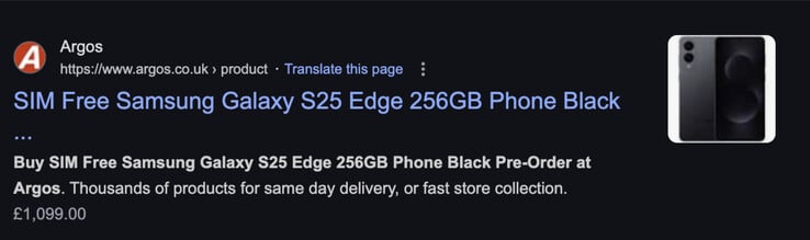 (Source de l'image : Argos UK)