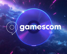 Logo de la Gamescom superposé à un disque PS5