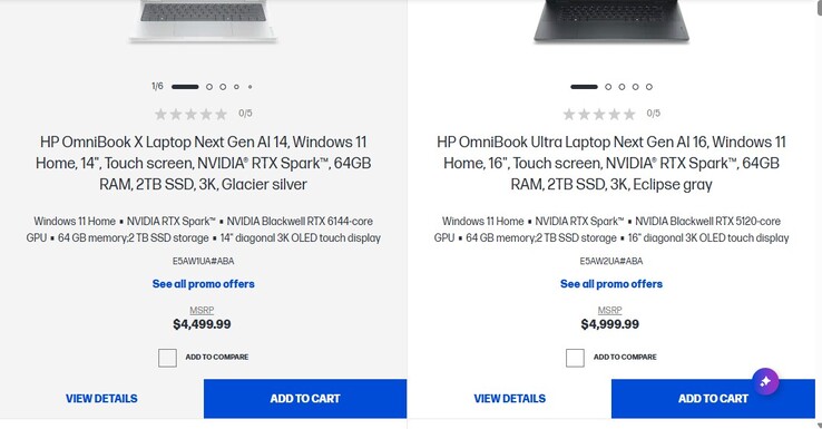 Prix des ordinateurs portables HP Nvidia RTX Spark à 20 cœurs