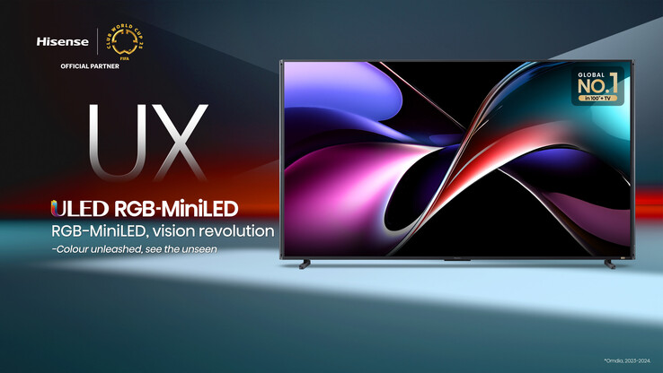 Le téléviseur Hisense 116UX Mini-LED RGB. (Source de l'image : Hisense)