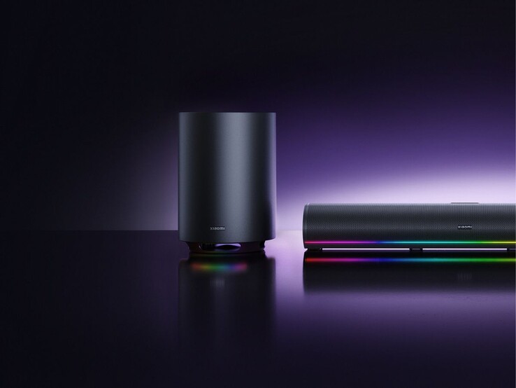 Une image du Xiaomi Desktop Speaker Pro Set avec éclairage RVB.
