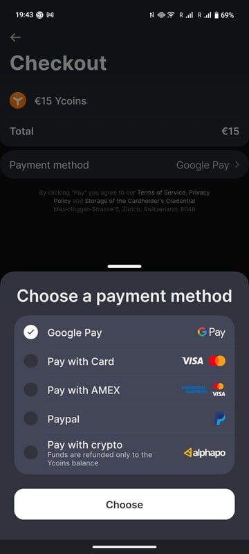 Vous pouvez utiliser les options de paiement habituelles, les crypto-monnaies étant également prises en charge.