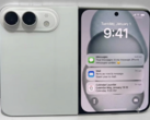 Modèle de conception de l'iPhone Ultra pliable en blanc.