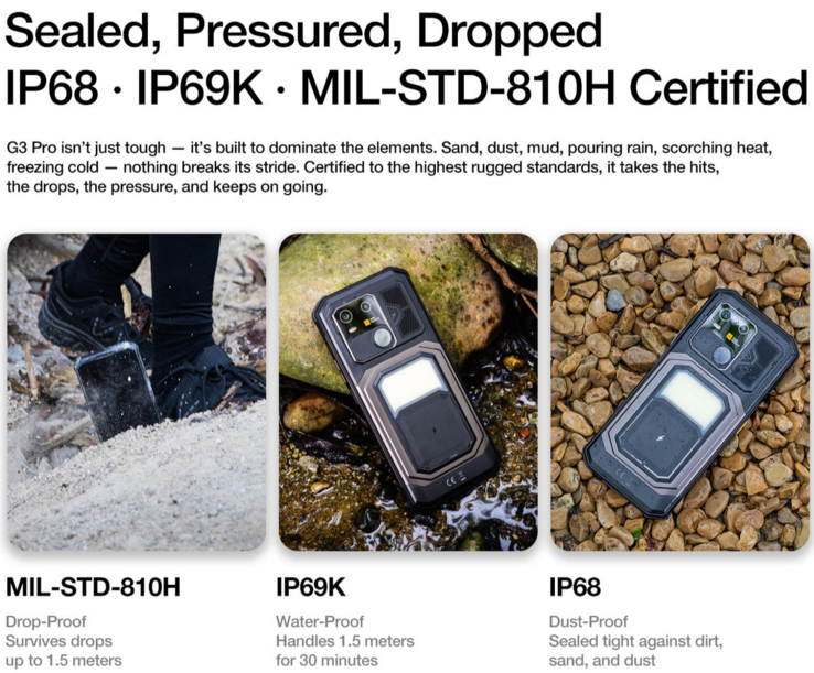 Un smartphone robuste avec trois types de certifications. (Source de l'image : AGM)