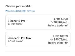 Apple Les prix de l&#039;iPhone 13 Pro et de l&#039;iPhone 13 Pro Max sont indéniablement élevés (Image : Apple Store)