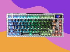 Le clavier mécanique Asus ROG NightMagic Extreme Special Edition est doté d'une coque et de touches entièrement transparentes. (Source de l'image : Asus, Unsplash, édité)