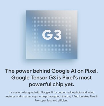 Google Tensor G3 : déclarations marketing. (Source : Google)