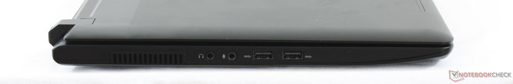 Côté gauche : audio 3,5 mm, microphone 3,5 mm, 2 USB 3.0.