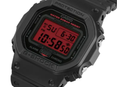 La Casio G-Shock DW5600BBR-1 (photo) aura un affichage ambre-rouge profond unique. (Source de l'image : Great G-Shock World)