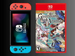 Rune Factory Guardians of Azuma Switch 2 Edition à côté de la console Switch (Image source : Best Buy with editing)