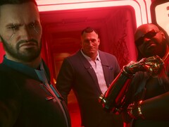 Le protagoniste de Cyberpunk 2077, V, à gauche, Jackie au milieu et Dexter DeShawn à droite. (Source de l'image : CD Projekt Red)