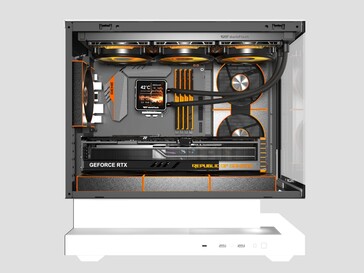Variante blanche du boîtier mATX Floatron F1 Standard Edition. (Source de l'image : darkFlash)
