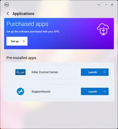 Fenêtre des applications externes