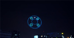 Les drones prennent une forme inspirée de Mate 40 au-dessus de Pékin. (Source : MyDrivers)