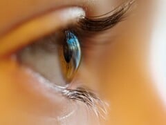 Les lentilles de contact souples permettent une vision directe dans le proche infrarouge. Illustration : Un œil humain - image d&#039;archive. (Source de l&#039;image : Adrian Gordon, Unsplash)
