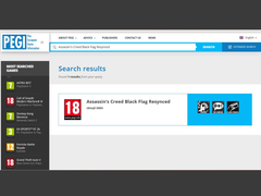 La classification PEGI pour Assassins Creed Black Flag : Resynced (source de l'image : PEGI)