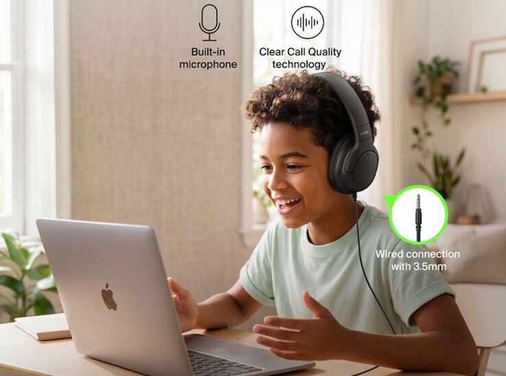 Le casque SoundForm Play ANC est équipé d’un microphone et peut être utilisé avec un câble audio.