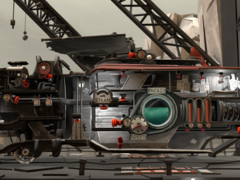 Dans FAR : Lone Sails, les joueurs doivent guider leur personnage sur des fonds marins asséchés à l'aide d'un navire à voile particulier. (Source de l'image : Steam)