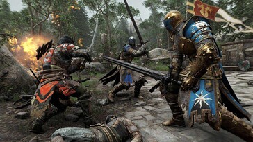 Image du jeu For Honor montrant des chevaliers en train de se battre. (Source de l'image : Steam)