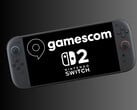 Nintendo Switch 2 avec le logo de la Gamescom (Source de l'image : Gamescom, Nintendo of America avec modifications)