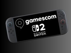 Nintendo Switch 2 avec le logo de la Gamescom (Source de l&#039;image : Gamescom, Nintendo of America avec modifications)