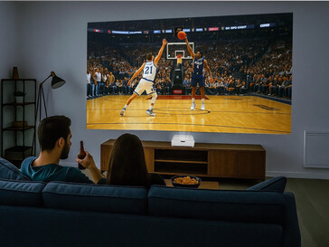 Projecteur laser Optoma GT4000UHD 4K sur support TV (Source d'image : Optoma PR)
