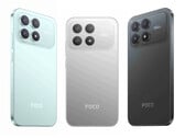 Le Xiaomi Poco F8 Pro dans ses trois couleurs de lancement. (Source de l'image : Xiaomi via Sudhanshu Ambhore - édité)