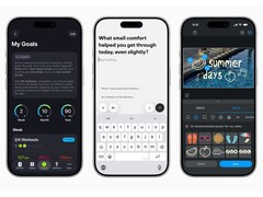 iPhones montrant SmartGym, Stoic et VLLO avec les fonctionnalités de Apple Intelligence. (Source de l'image : Apple Newsroom)