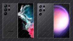 Les Galaxy S23 Ultra et Galaxy S24 Ultra, de gauche à droite. (Source de l'image : @OnLeaks)