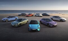 Une collection de berlines électriques Xiaomi SU7 (Image source : Xiaomi)