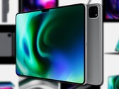 Les rendus non officiels de l'iPad Pro 2022 Apple montrent l'encoche d'affichage à l'avant et au centre. (Image source : @ld_vova - edited)