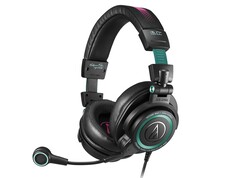 Le casque Hatsune Miku ATH-M50xSTS-USB MIKU d'Audio-Technica est décoré d'éléments de design Miku. (Source de l'image : Audio-Technica)