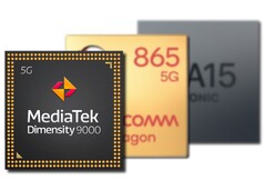 L'ARM Mali-G710 MP10 du Dimensity 9000 a battu les GPU du SD865 et du Apple A15. (Image source : MediaTek/Qualcomm/Apple - édité)