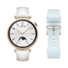 La Huawei Watch GT 4 Spring Edition Bracelet cuir blanc 41mm + bracelet fluoroélastomère bleu cristal 2-en-1. (Source de l'image : Huawei)